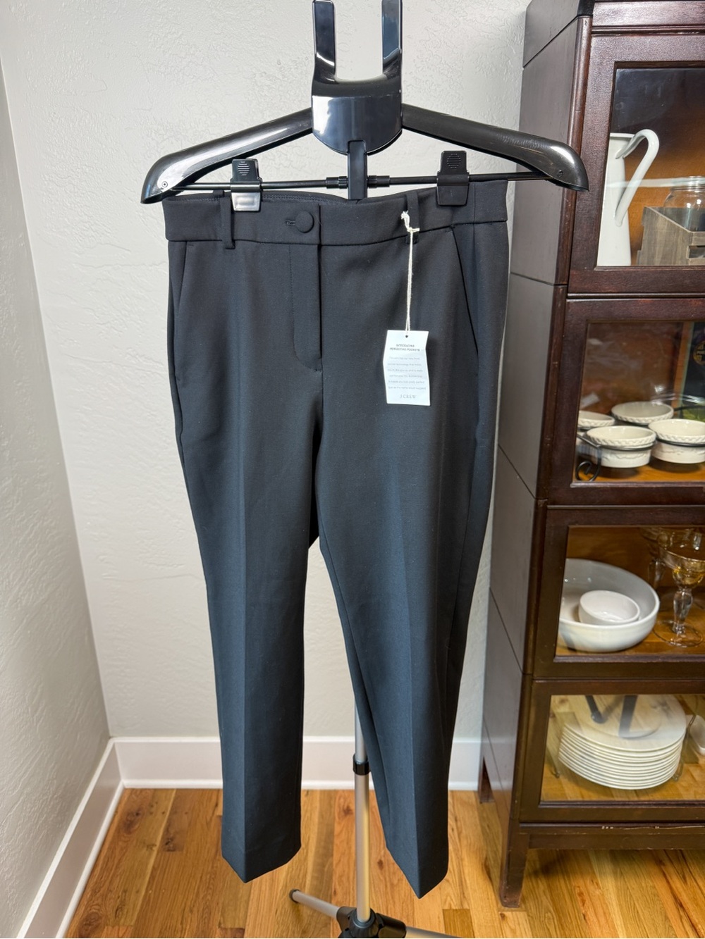 J.Crew High-Rise Cameron Perfecting Pants Black Slim Ankle Size 8 Petite